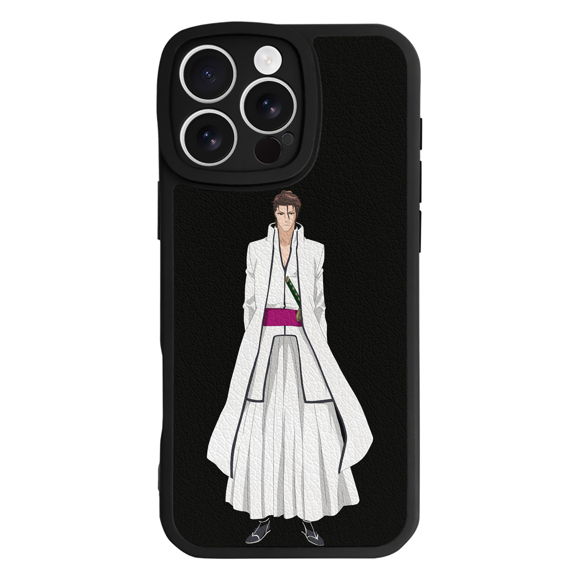 （画像用） ブリーチ 藍染 惣右介（あいぜん そうすけ） BLEACH Aizen Sousuke 【iPhone 16シリーズ対応】シリコンスマホケース（レザー調） 材質：シリコン